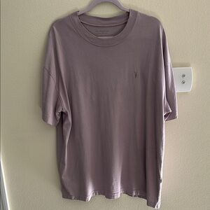 All Saints men’s ash lilac Kole crew tee shirt 100% cotton large unisex​
